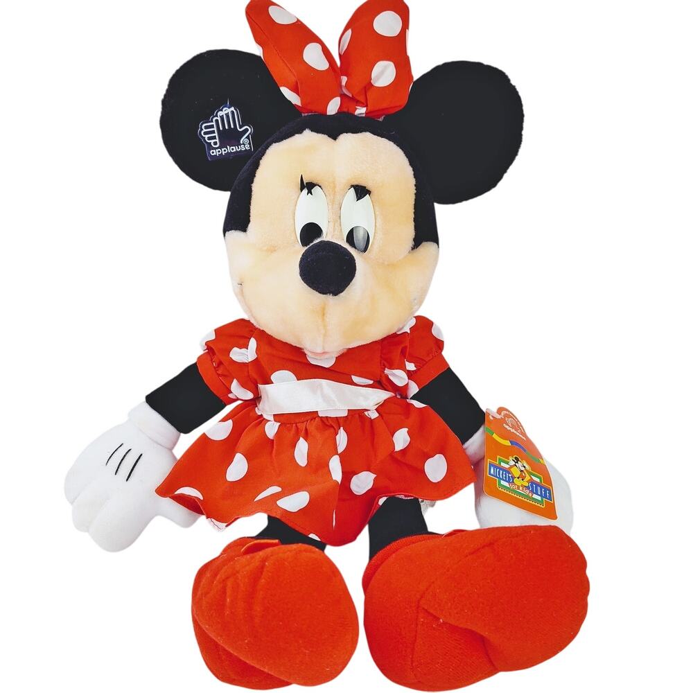Disney Applause Minnie Mouse Plush 17” Red Dress NWT
